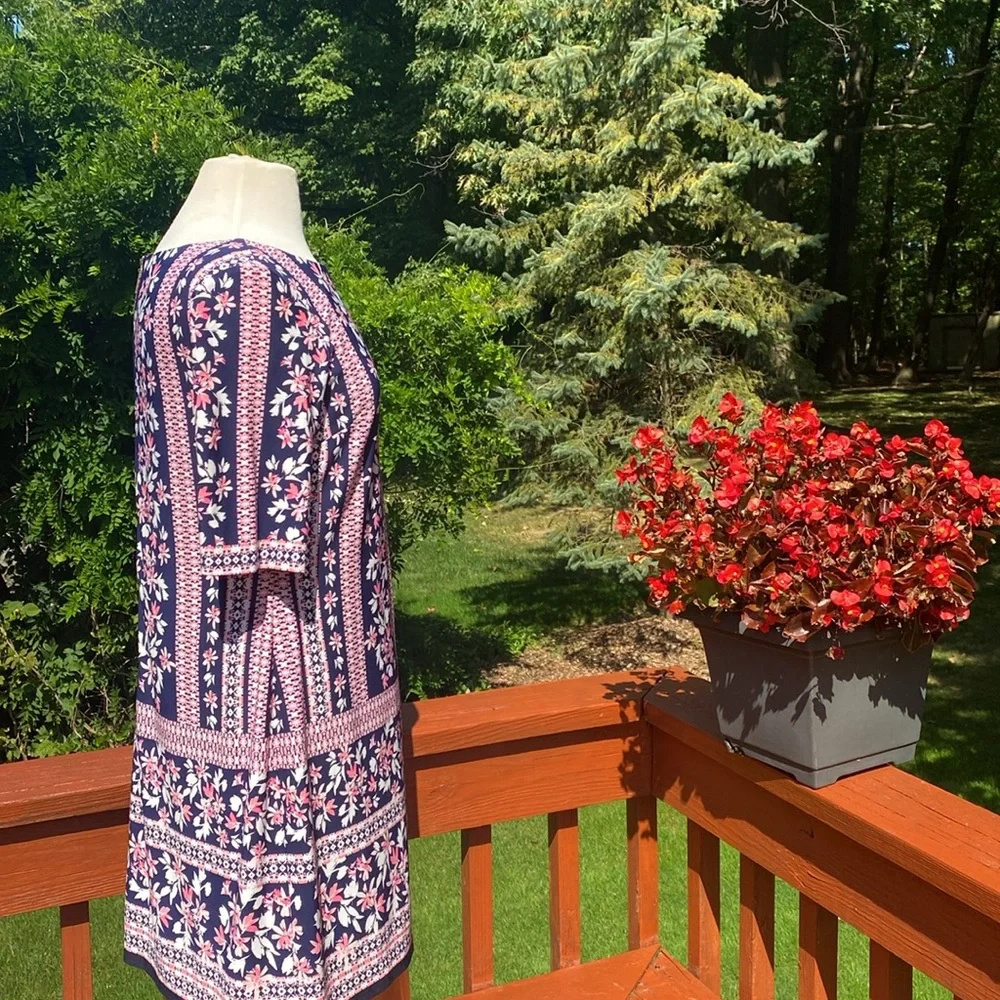 NWT Eliza J. Posted k, blue& white dress, see measurements in photos. - Picture 4 of 15
